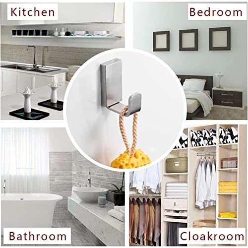 Brass Towel Hook, Bathroom Robe Coat Clothes Hook, Brushed Nickel | Wall Mounted with Screws for Bathroom, Kitchen, Hotel, Garage, Laundry, Square Coat and Hat Hooks, Rustproof & High Quality - color: Brushed Nickel, size: 1 Pack