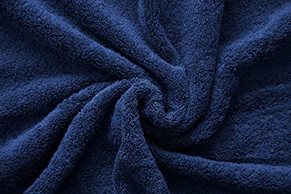 American Veteran 100% Cotton Turkish 6 Piece Luxury Towel Set - 2 Bath, 2 Hand, 2 Washcloths in Navy Blue - color: Navy Blue, size: XL 6PC