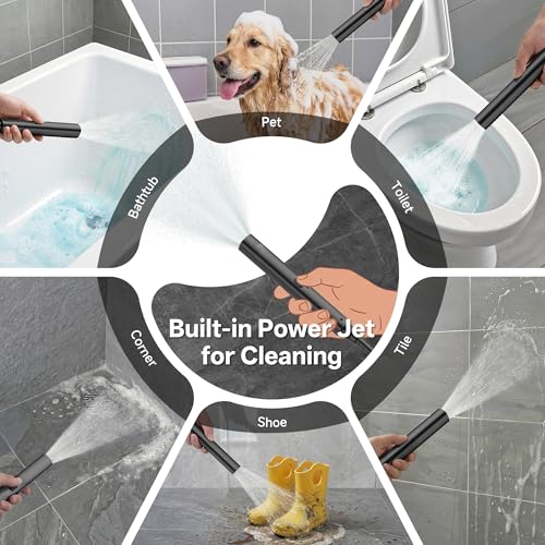Veken All Metal 10" Luxurious Rain Shower Head with Handheld Spray,Square | Best Dual High Pressure Shower Heads Combo,Double Detachable Showerhead, Adjustable Rainfall,Bathroom Accessories,Matte Black - color: Black Matte, size: 10 Inch