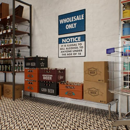 14" Deep x 72" Wide x 8" Height 1-Tier Wire Shelving Kit | NSF Commercial Storage Rack Unit - size: 14" Deep x 72" Wide