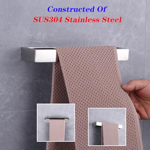 GERZWY Bathroom Hardware Hand Towel Holder SUS 304 Stainless Steel Towel Ring for Bath Kitchen Garage Heavy Duty Wall Mounted, Polished Finish HG1706-JG - color: Polished