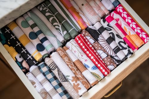 Kitchen Towels, Dish Towels for Kitchen, 2 Pc Kitchen Towel Set | Microfiber Waffle Towels, 16 x 26 inches, with Hanging Loops, Reusable Tea Towels, Cute Kitchen Towels - 2 Pack - color: Tan Neutral