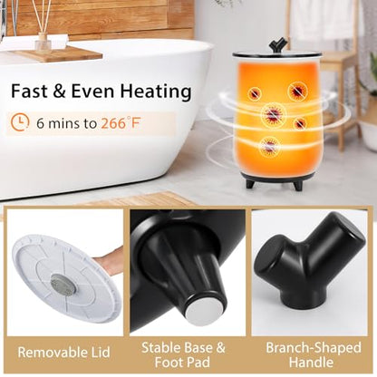 S AFSTAR 23L Towel Warmers for Bathroom - Large Luxury Towel Warmer Bucket with 3 Heat Modes, 4 Timer Settings, Fragrance Disc Holder, Auto Shut Off, Towel Heater for Blankets, Bathrobes (Black) - color: Black