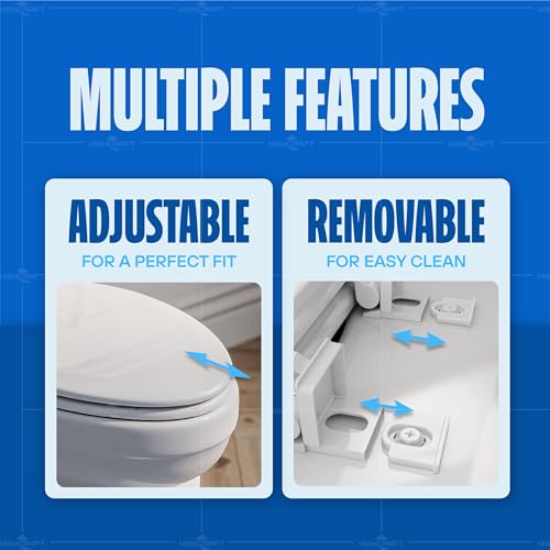 Highcraft W4TSWE Elongated Molded Wood Toilet Seat Slow Close ? Easy Remove ? Adjustable Hinge, White - color: White
