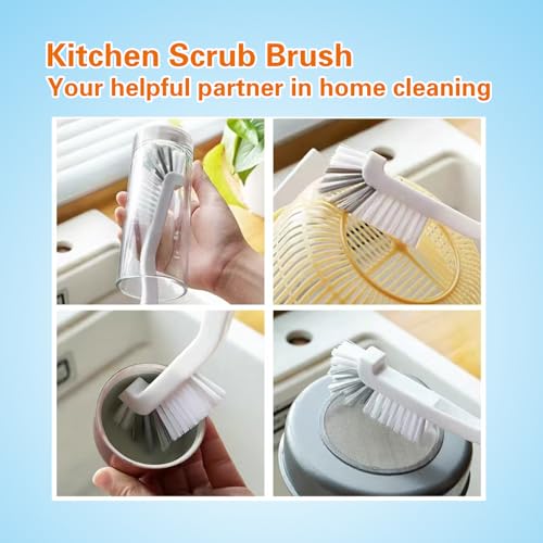 60 Pcs Kitchen Scrub Brush Bulk with Stiff Bristle Plastic Edge Corner Cleaning Brush for Bathroom Sink Household Bottle Dish Window Track Tile Lines Crevice