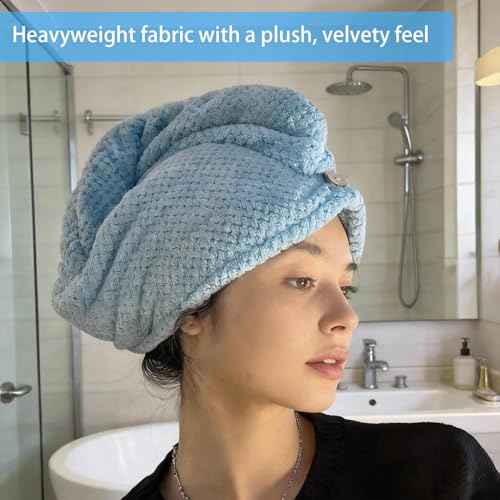 Extra Large Microfiber Bath Towels Set of 6 for Adults, 35″ x 70″, Soft and Super Absorbent, Quick Dry, No Fading and No Lint, Luxury Towel Set for Bathroom, Spa, Gym, Travel - Blue - color: Blue 6-pack