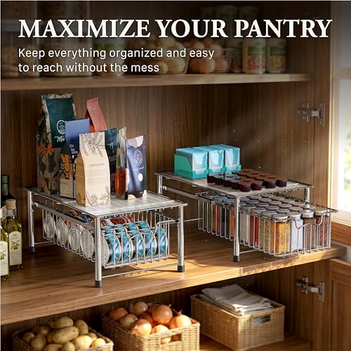 Simple Houseware Stackable Basket Drawer, Chrome - color: Chrome, size: 1-tier