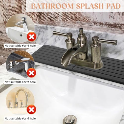 Teenyyou an Oval Hole Gray Faucet Mat Kitchen Sink 17.32" x 4.6" | Bathroom Faucet Absorbent Mat,Diatomite Splash Guard,Quick Drying Drip Catcher,Hole 6.22 " x 2.28" - color: Gray, style: an Oval Hole