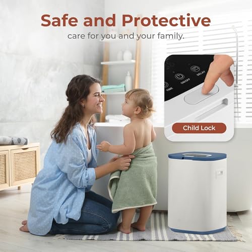 Bucket-23L Capacity Hot Warmer with Timer Function, Fits Up to Two Oversized Towels for Bathroom(Blue) - color: Blue