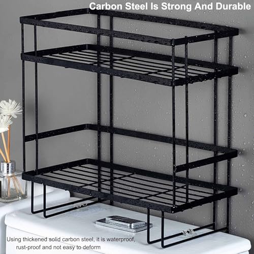 Over Toilet Shelf Bathroom Organizer Thickening Metal Toilet Storage Rack with Wall Mounting Design Waterproof Bathroom Shelf Over Toilet Large Capacity Over Toilet Organizer