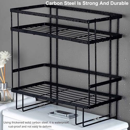 Over Toilet Shelf Bathroom Organizer Thickening Metal Toilet Storage Rack with Wall Mounting Design Waterproof Bathroom Shelf Over Toilet Large Capacity Over Toilet Organizer