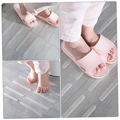 Mobestech 2sets Bathroom Skid Strips Self Adhesive Non Slip Stickers for Shower Bathtub Stairs Pools Safety Tread Stickers for Enhanced Slip Resistance and Elegant Design 20pcs*2