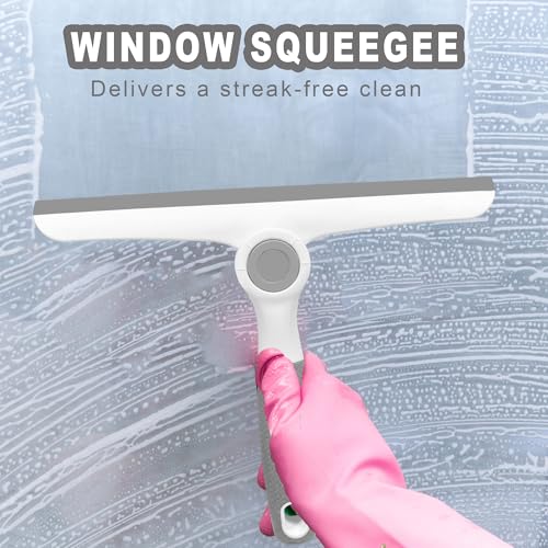NBGYTECH Window Squeegee Household Cleaning Scraper Handheld Squeegee for Shower Glass Door Mirror Car Windshield (White Plastic Handle) - color: White Plastic Handle
