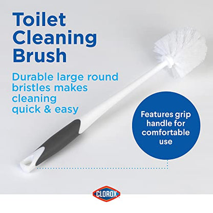 Clorox Toilet Plunger and Brush Bowl Set with Holder Caddy Storage for Cleaning Bathroom and Unclogging Toilets, White & Gray (Pack of 12) - size: 12-Pack