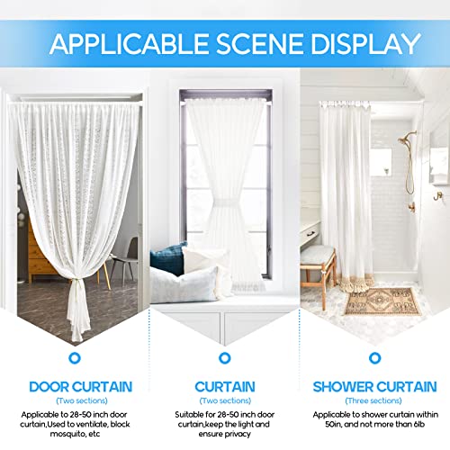 Tension Curtain Rod Black Tension Rod 2pcs Spring Curtain Rod Non Slip Tension Rods For Windows 28 to 48 Inch No Drilling Adjustable Tension Rods of Curtain Window Closet Kitchen Wardrobe - color: Black, size: 28-48 inch 2pcs