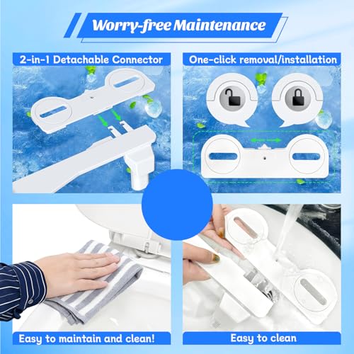 Bidet Attachment for Toilet,Non-Electric Bidet Attachments with Independent Adjustable Water Pressure,Retractable Self-Cleaning Nozzles for Feminine and Rear Washing-Black - color: A3-Bidet Attachment