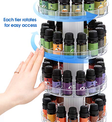 J JACKCUBE DESIGN Rotating Essential Oil Display Stand Spinning Rack for 75 Bottles(up to 120) Organizer 5 Tier Storage Holder -MK505A (5 Tier) - color: 5 Tier