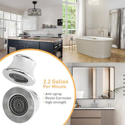 Faucet Aerator Compatible with Moen 101964 116618, Fit for Shower Bathroom Kitchen Faucet Parts, High Flow Sink Aerator Replacement, 2.2 Gallon Per Minute, Finish Chrome - color: Chrome