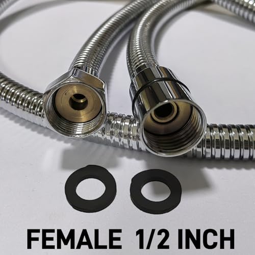 Flexible Shower Hose Stainless Steel Handheld Shower Head Attachment Hose, 69 Inch, Chrome - color: Chrome, size: 69-Inch