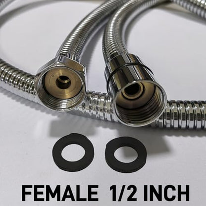 Flexible Shower Hose Stainless Steel Handheld Shower Head Attachment Hose, 69 Inch, Chrome - color: Chrome, size: 69-Inch