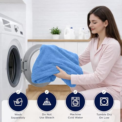 DAN RIVER Pack of 1 Jumbo Bath Sheet 40x80 Inches, Extra Large Bath Towel, Super Soft, Highly Absorbment & Quick Dry Cotton Towels - Medium Blue - color: Medium Blue