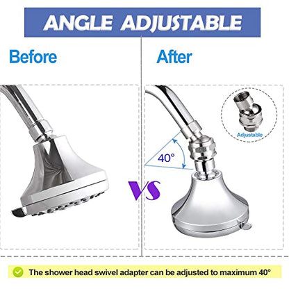 Shower Head Swivel Ball Adapter Brass Adjustable Shower Connector Shower Arm Extension Bathroom Universal Showering Component (Brushed Nickel) - color: Brushed Nickel