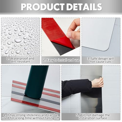 Gisafai 1 Pcs 32 x 12 Inch Stainless Steel Backsplash Panel Hand Dryer Splash Guard Wall Backsplash Protector with Ultra Strength Adhesive for Bathroom, Kitchen, Stovetop - size: 32 X 12 Inches