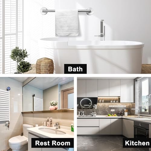 MGahyi Adjustable Stainless Steel Towel Racks for Bathroom 13.18-24In | Rustproof Single Towel Bar Wall Mounted, Sturdy & Space-Saving Towel Holder Rod for Bathroom Accessories, Silver - color: Silver