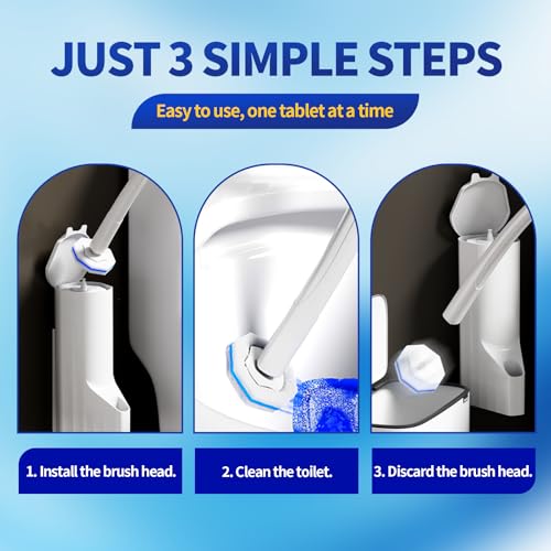 60PCS Toilet Bowl Cleaner Wand Refills Compatible with CLOROX. Disposable Toilet Brush Refills. Bathroom Cleaning. Disposable Toilet Bowl. High-Density Disposable Toilet Brush Scrubber - style: 60 refflls（Without handle）