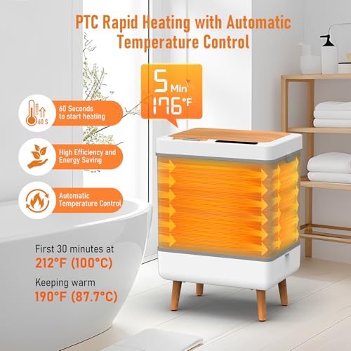 Towel Warmer for Bathroom, Home Spa & Outdoor, 35L Large Foldable Hot Towel Warmer Bucket, Fast Heating Towel Dryer & Heater, ETL Certified, House Warming Gifts New Home, Parents & Baby