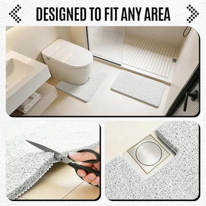 17 * 24in Shower Mat Bathtub Mat Non Slip | Bathmats Non Slip, Quick Drying Foot Scrubber Loofah Mats for Inside Shower, Tub, Bathroom, Home, White - color: White, size: 24" x 17" (Rectangular)