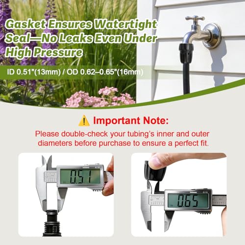 8 Pack 3/4" Garden Hose To 1/2" Irrigation Tubing Adapter, 1/2 Inch Drip Irrigation Tubing To Faucet Garden Hose Adapter 3/4 Inch FHT To 1/2 Inch Supply Line Adapter Fittings - size: 3/4" to 1/2" Tube Adapter-8P
