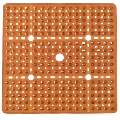 ENKOSI Large Square Shower Mat Non Slip - Bath Mats for Bathroom Non Slip for Shower - Shower Mats for Showers Anti Slip - Shower Grip Mat - Square Bath Mat - Large Shower Mat (Clear Brown 27x27) - color: Clear Brown