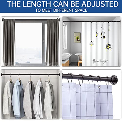 Industrial Shower Curtain Rod - 2-in-1 Design Tension Curtain Rod - Never Rust Non-Slip 43 to 72 Inch Stainless Steel, Bronze Window Curtain Rod - color: Bronze, size: 43-72 Inches