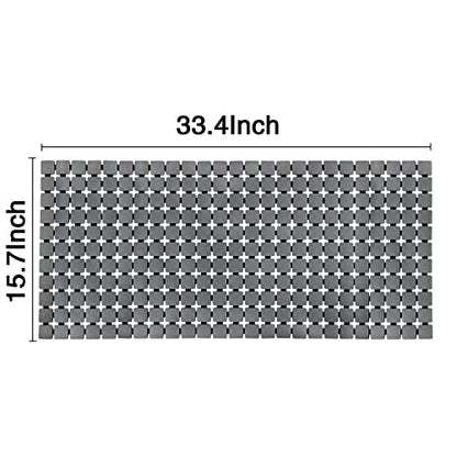 BEMISO Shower Mat Non Slip Bathtub Mat 33.4 x 15.7 Inch Large Size | Suction Cups,Drain Holes,Easy Dry,Easy to Cut - color: Pure Grey, size: 33.4 x 15.7 inches