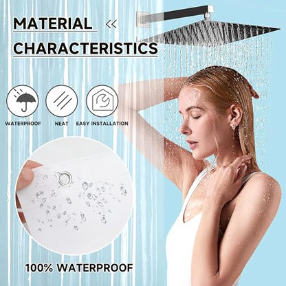 Black Waterproof Fabric Shower Curtain Liner 72"x72"with PEVA Shower Curtain Liner with Rustproof Grommets and 3 Magnets - Soft Hotel Quality Cloth Shower Liner, Light-Weight Standard Size - color: Black, size: 72"W x 72"L (Pack of 1)