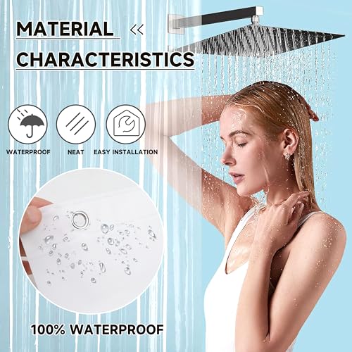 White Waterproof Fabric Shower Curtain Liner 72"x72"with PEVA Shower Curtain Liner with Rustproof Grommets and 3 Magnets - Soft Hotel Quality Cloth Shower Liner, Light-Weight Standard Size - color: White, size: 72"W x 72"L (Pack of 1)