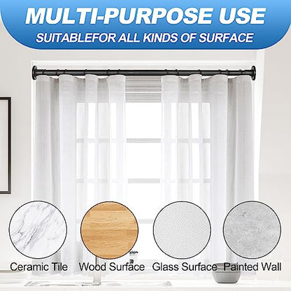 CorkLatta Black Shower Curtain Rod 31 to 104 Inch,1 Inch Diameter Adjustable Spring Tension Curtain Rod No Drilling Stainless Steel Telescoping Rod,No Rust | 1 Inch Diameter Stainless Steel Tension Curtain Rod Non slip, No Drill Shower Rods for Bathroom,E