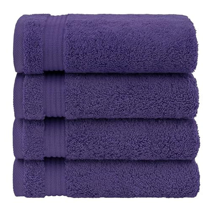 American Veteran Towel, Hand Towels for Bathroom Set of 4, 100% Cotton Turkish Hand Towel Sets, Soft Hand Face Towels, Purple Hand Towels - color: Purple