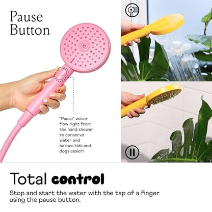sproos! - Handheld Showerhead, High Pressure Performance, Moonlight | Metallics - Easy DIY Installation - Renter Friendly - 3 Spray Functions with Pause - Extra Long 70 Inch Flexible Hose - color: Moonlight