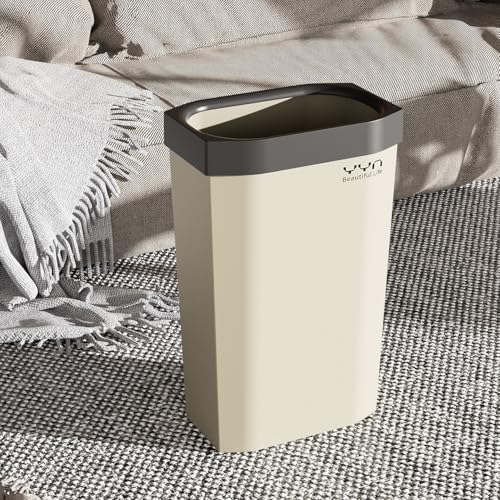 4 Gallon, Small Slim Garbage Can, Open Top Trash Can for Bathroom, Kitchen, Office, Bedroom, Living Room (NewTOPGrey) - color: NewTOPGrey