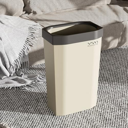 4 Gallon, Small Slim Garbage Can, Open Top Trash Can for Bathroom, Kitchen, Office, Bedroom, Living Room (NewTOPGrey) - color: NewTOPGrey