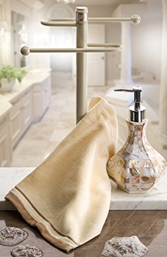 Milano Hand Soap Dispenser for Bathroom | Decorative Countertop Lotion Dispenser Finished in Beautiful Mother of Pearl, with Durable Pump for Elegant Bathroom Decor - style: Soap Dispenser