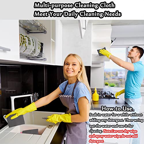 Thickened Magic Cleaning Cloth,Lint Free,11.8 * 11.8in,8 Pcs | Reusable Microfiber Cleaning Rag for Windows,Stainless Steel,Kitchen,Mirror,Glass,Car,Magic Cleaner Towel,Gray - color: Gray