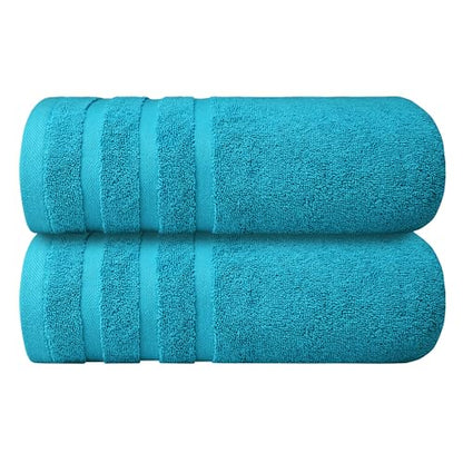 Infinitee Xclusives 100% Ring-Spun Cotton Bath Towels for Bathroom - Pack 2 | Luxury Super Soft, Absorbent & Quick-Drying |27x54 inches| Large Bathroom Towels Set |600 GSM| Gym, Shower, Spa & Hotel Use - color: Serene Teal