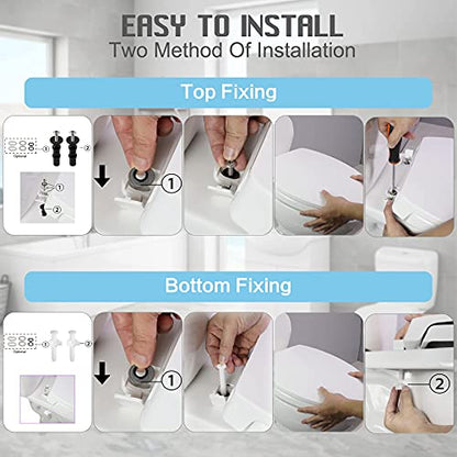 SS114 Toilet Seat Replacement Compatible with TOTO, Elongated Soft Close | Toilet Seat for SS154/SS204/SS214/SS224, Transitional Heavy Duty Oval Toilet Seats, 2-Pack Toilet Bolts and Nuts, White - style: Heavy Duty Elongated
