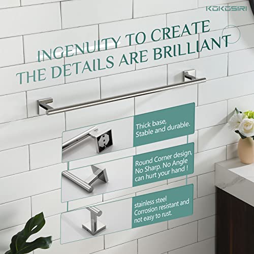 KOKOSIRI Bath Towel Bar Bathroom Towel Holder for Toilet Kitchen 24 Inch Necklace Holder Chrome Stainless Steel B4005CH-L24 - color: Polished Chrome, size: 24-Inch