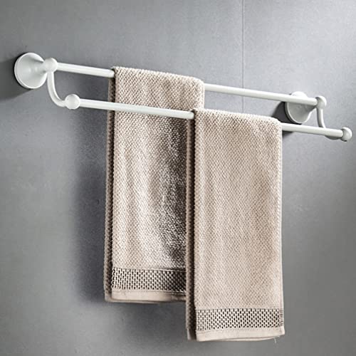 Angoily Wall Mounted Towel Rack Double Pole Bathroom Towel Holder with Shelf Bathrobe Holder and Storage Shelf for Wall 21.65 X 5.51 X 2.20 in 1 Pack