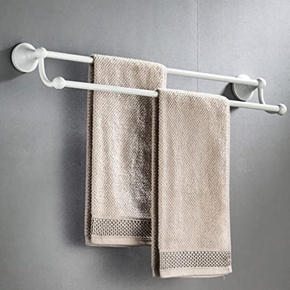 Angoily Wall Mounted Towel Rack Double Pole Bathroom Towel Holder with Shelf Bathrobe Holder and Storage Shelf for Wall 21.65 X 5.51 X 2.20 in 1 Pack