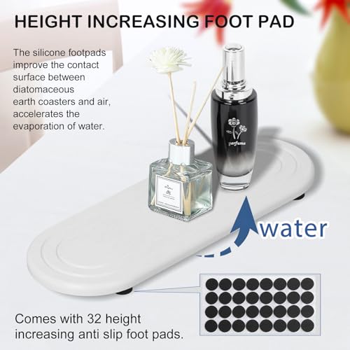 2PCS Water Absorbing Stone Tray, Fast Drying Diatomite Stone Sink Tray, Water Absorbent Diatomite Coasters, Stones Soap Trays for Kitchen Sink, Bathroom Counter Hand Soap Dish & Holders - color: 2pcs 21×10cm White Oval